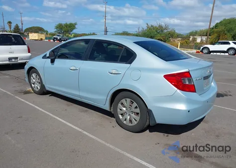 2012 Honda Civic Lx z USA, uszkodzony, nr VIN 2HGFB2F57CH517168